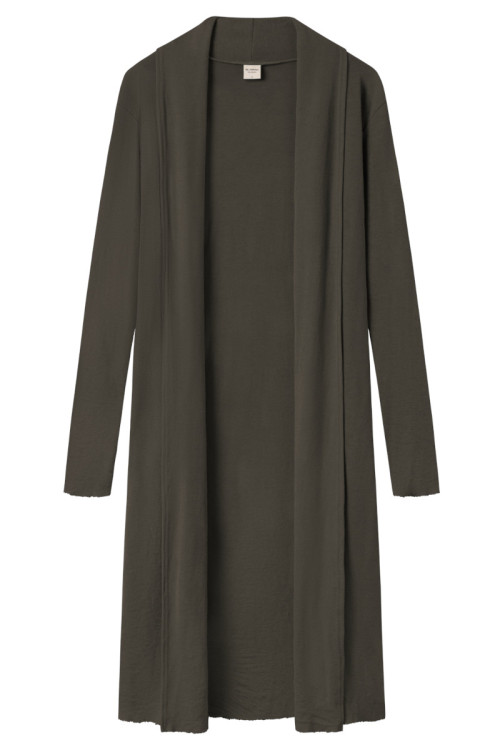 Lang uld cardigan 8010 i basis farver