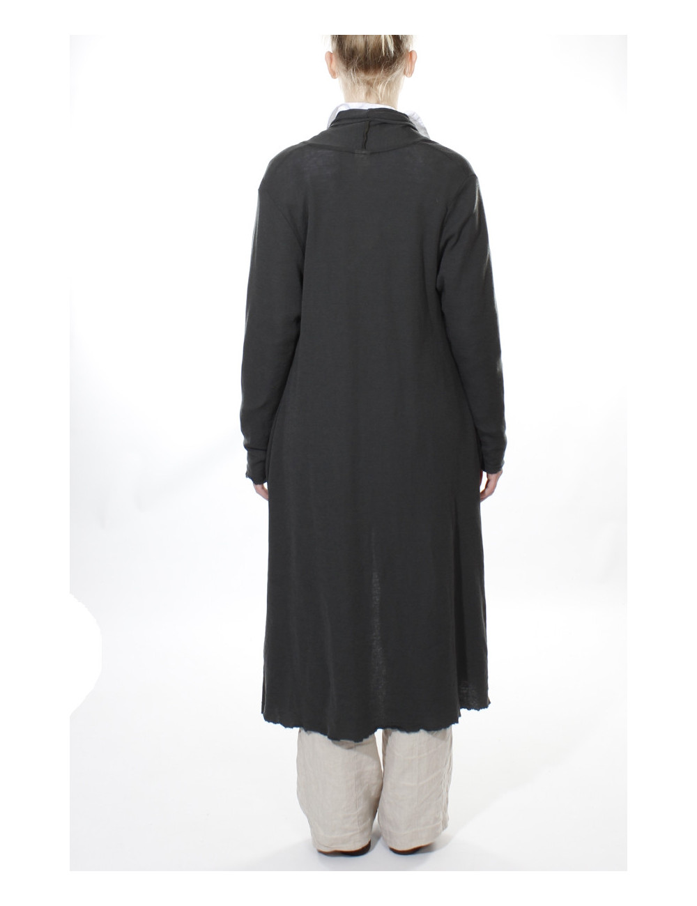 Lang uld cardigan 8010 i basis farver