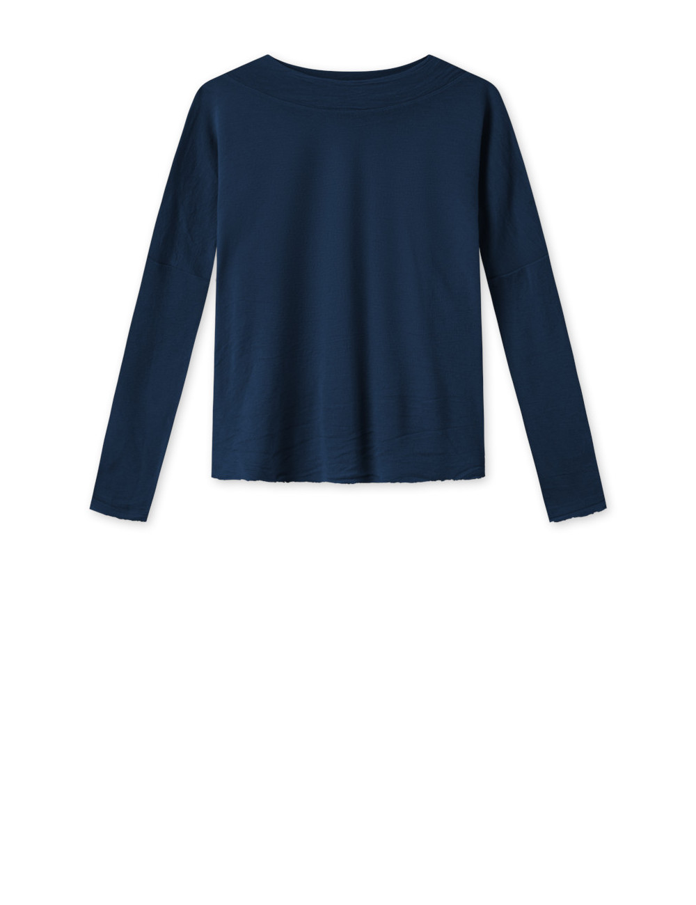 Rummelig merino uld bluse med rund hals 4025 i basis farver