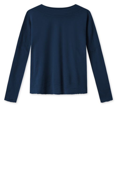 Rummelig merino uld bluse med rund hals 4025 i basis farver