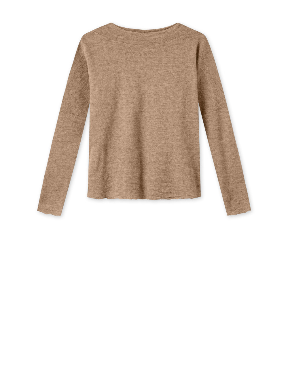 Rummelig merino uld bluse med rund hals 4025 i basis farver