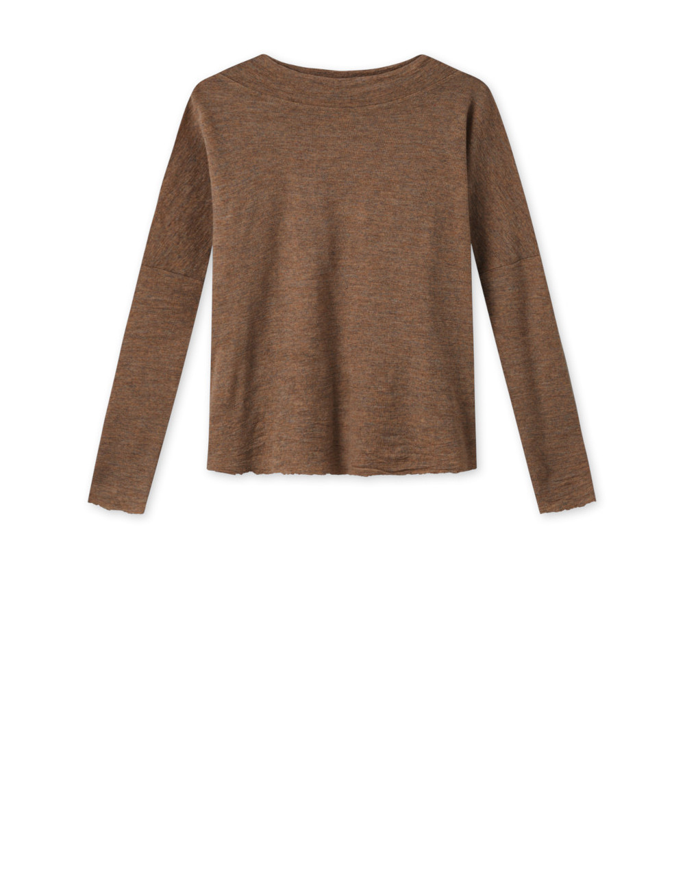 Rummelig merino uld bluse med rund hals 4025 i basis farver