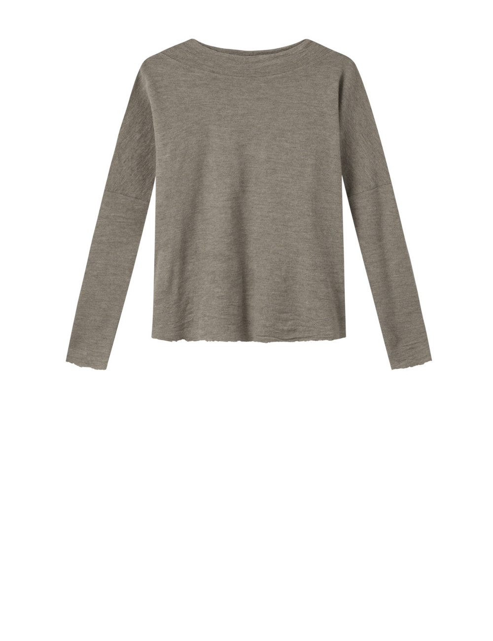 Rummelig merino uld bluse med rund hals 4025 i basis farver