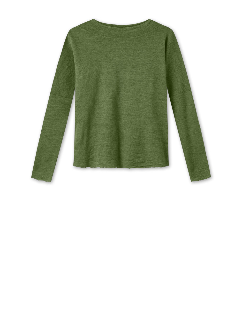 Rummelig merino uld bluse med rund hals 4025 i farver