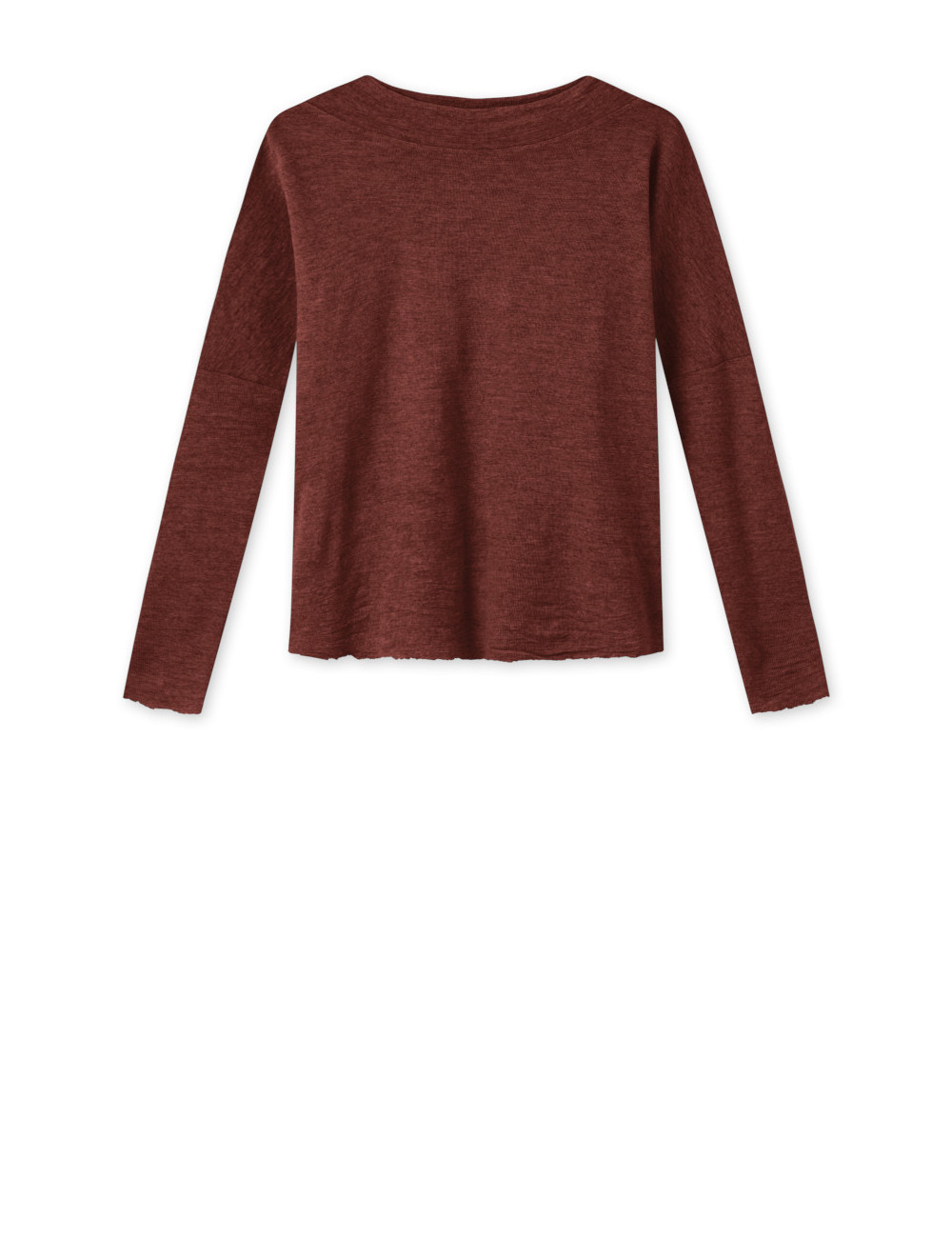 Rummelig merino uld bluse med rund hals 4025 i farver