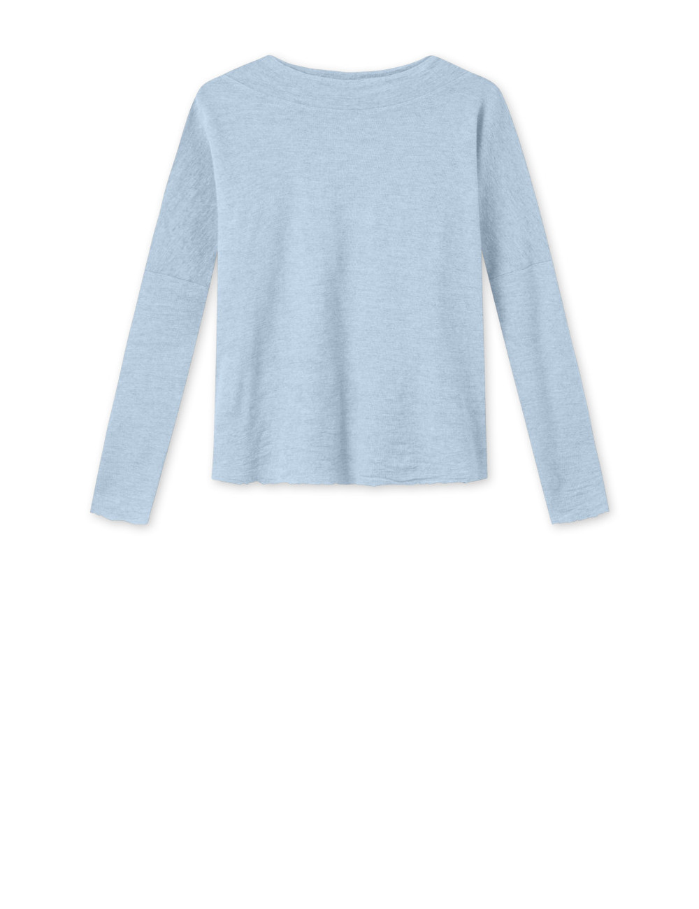 Rummelig merino uld bluse med rund hals 4025 i farver