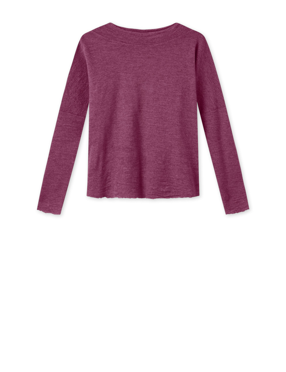 Rummelig merino uld bluse med rund hals 4025 i farver