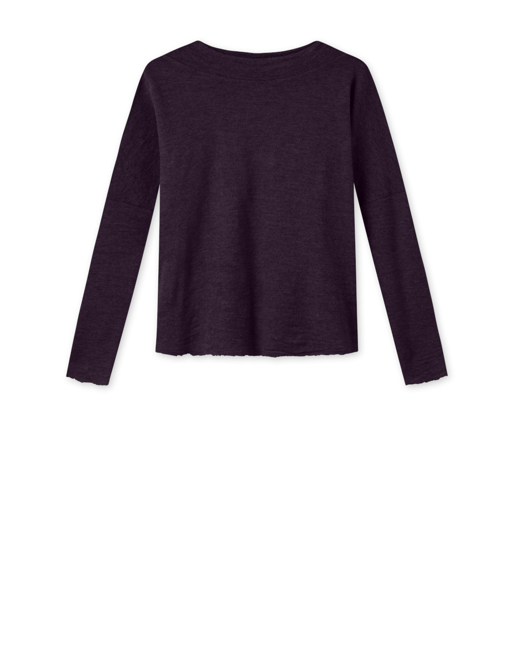 Rummelig merino uld bluse med rund hals 4025 i farver