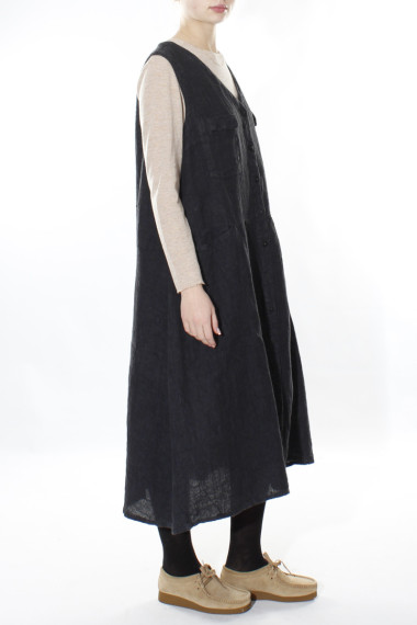 lang spencer kjole i hør fra Grizas i sort