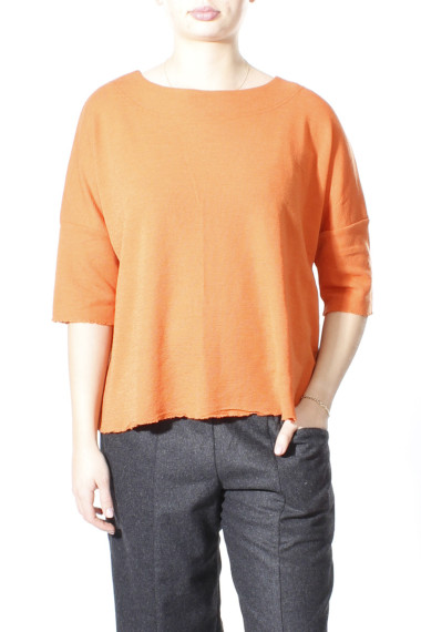 Baggy busseronne i merinould fra By Basics i orange