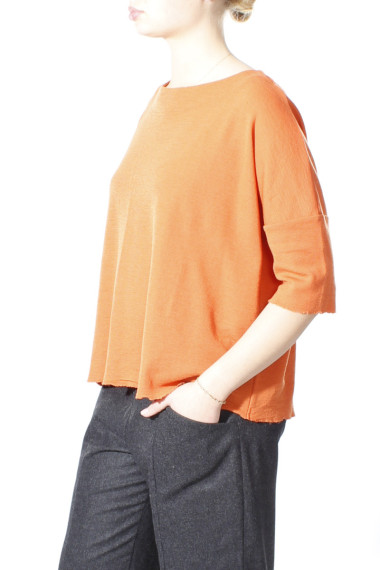 Baggy busseronne i merinould fra By Basics i orange