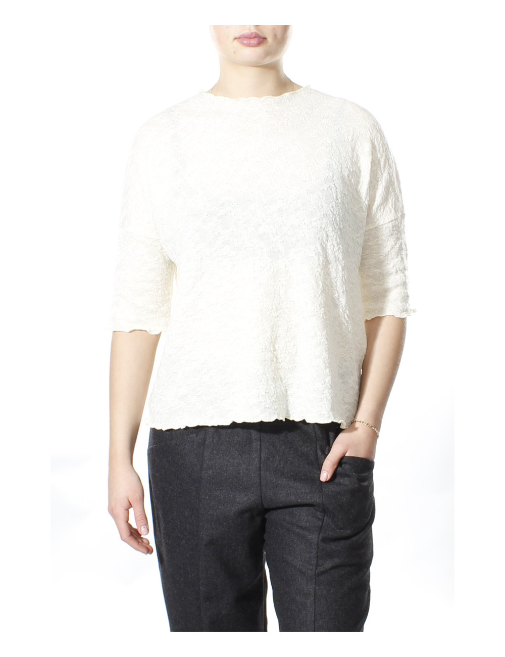 Baggy busseronne i merino bobble uld 4506