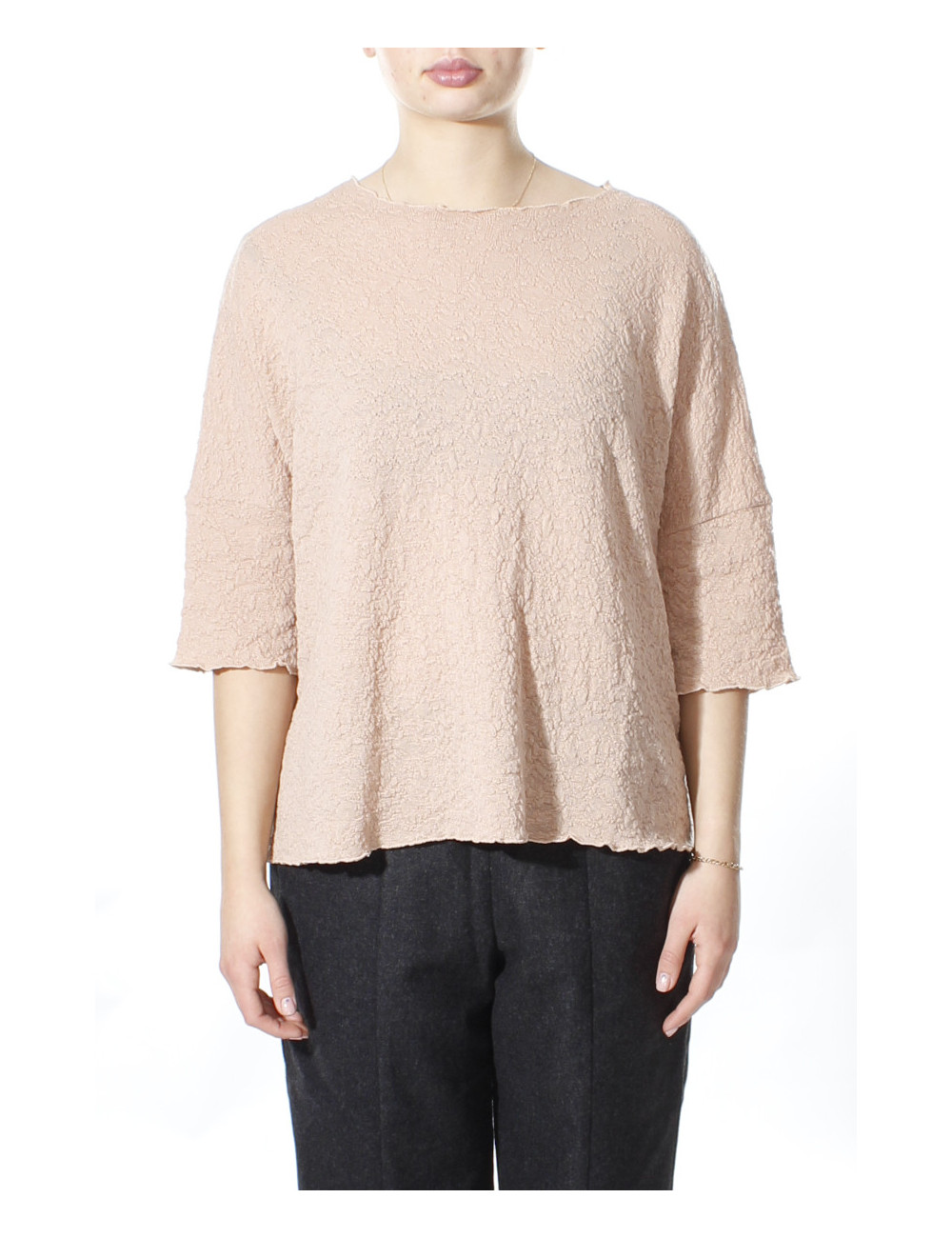 Baggy busseronne i merino bobble uld 4506