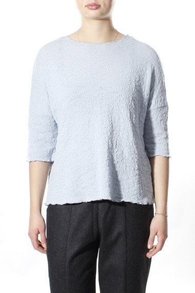 Baggy busseronne i merino bobble uld fra By Basics i baby blå