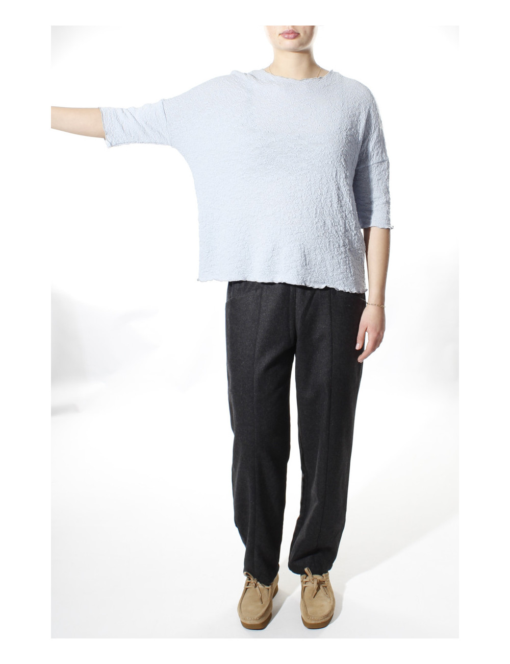 Baggy busseronne i merino bobble uld 4506 i basis farver