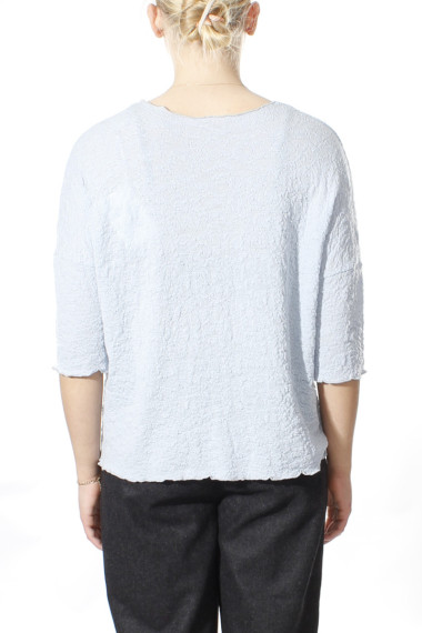 Baggy busseronne i merino bobble uld fra By Basics i baby blå