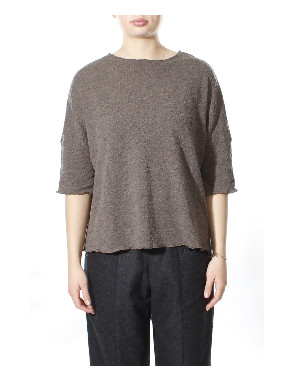 Baggy busseronne i merino bobble uld 4506