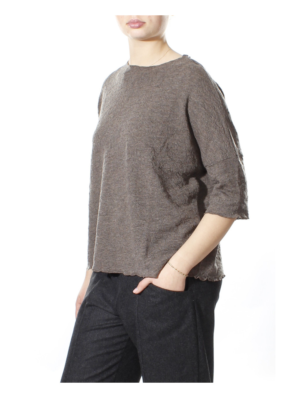 Baggy busseronne i merino bobble uld 4506 i basis farver