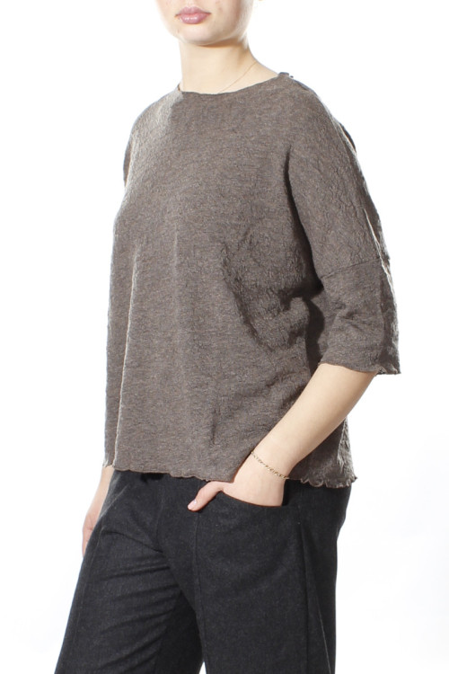 Baggy busseronne i merino bobble uld 4506