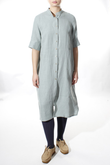 Zink grøn skjortekjole i hør