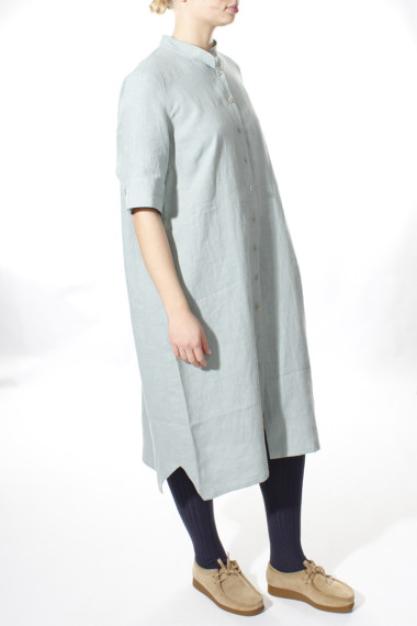 Zink grøn skjortekjole i hør