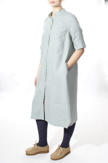 Zink grøn skjortekjole i hør