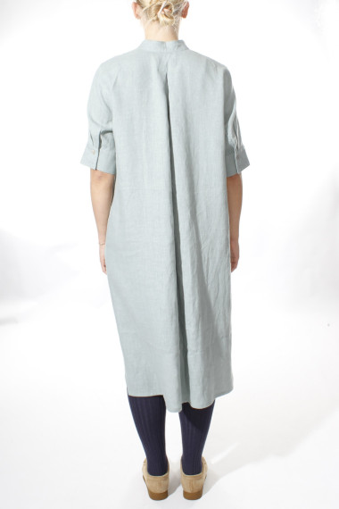 Zink grøn skjortekjole i hør