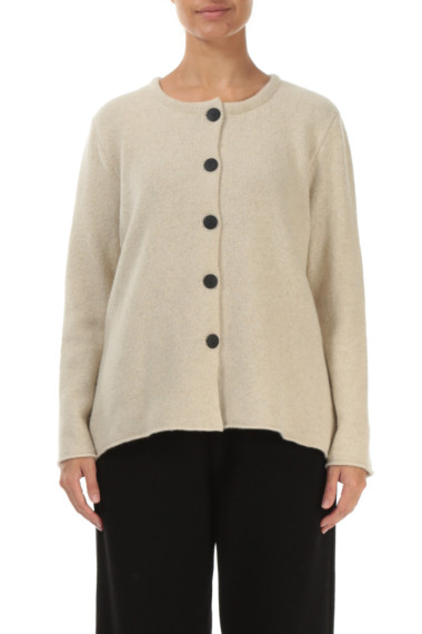 Strikket cardigan i 100% uld