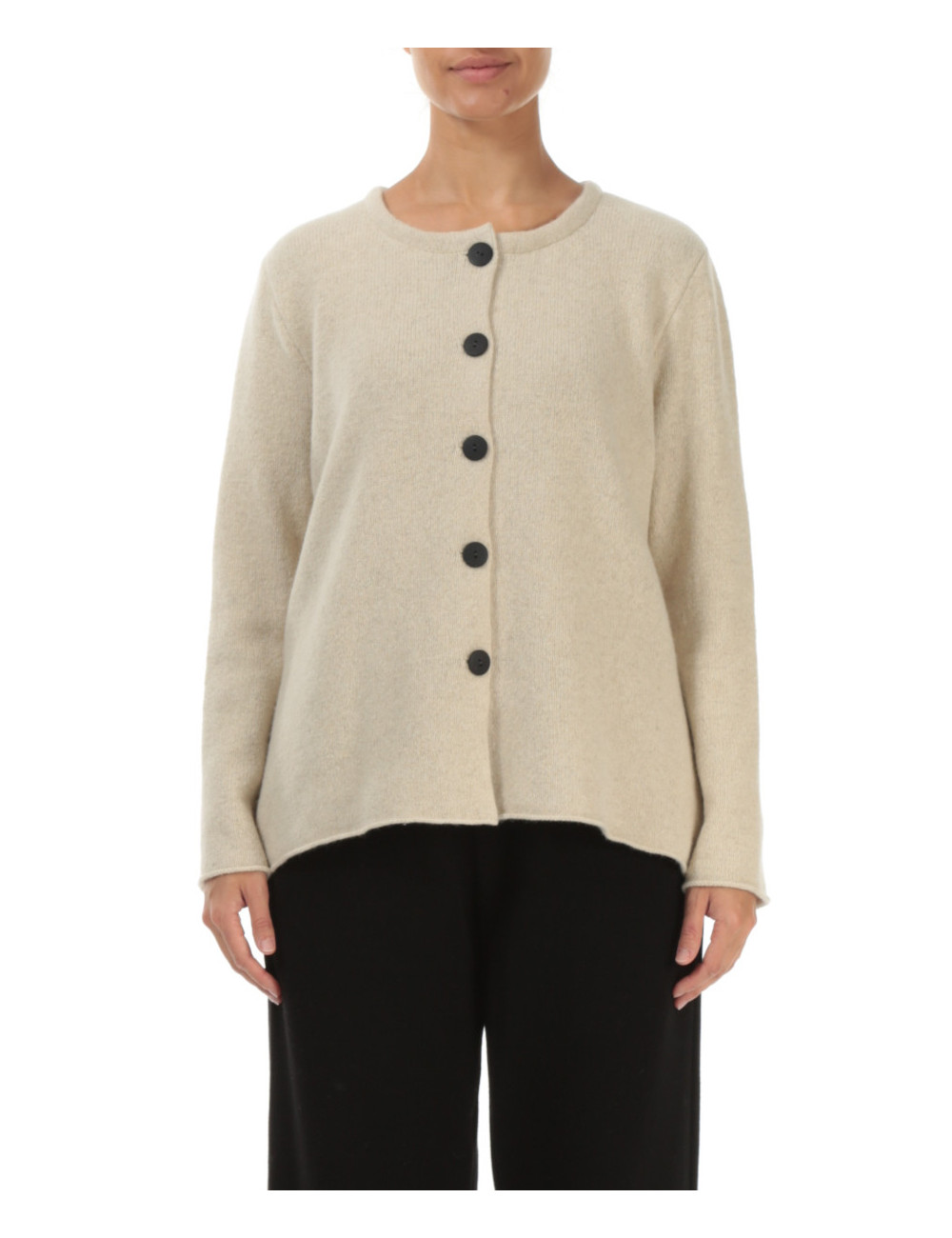 Strikket cardigan i 100% uld