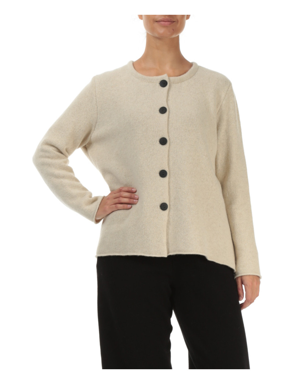 Strikket cardigan i 100% uld