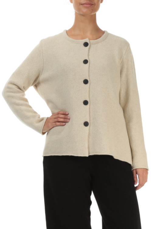 Strikket cardigan i 100% uld