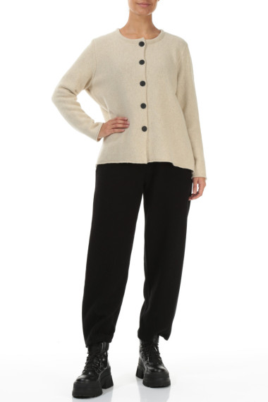 Strikket cardigan i 100% uld