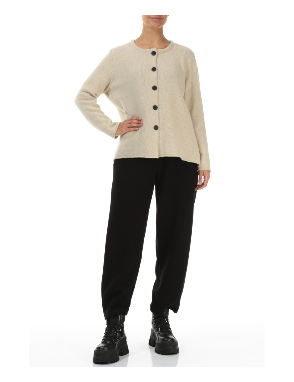 Strikket cardigan i 100% uld