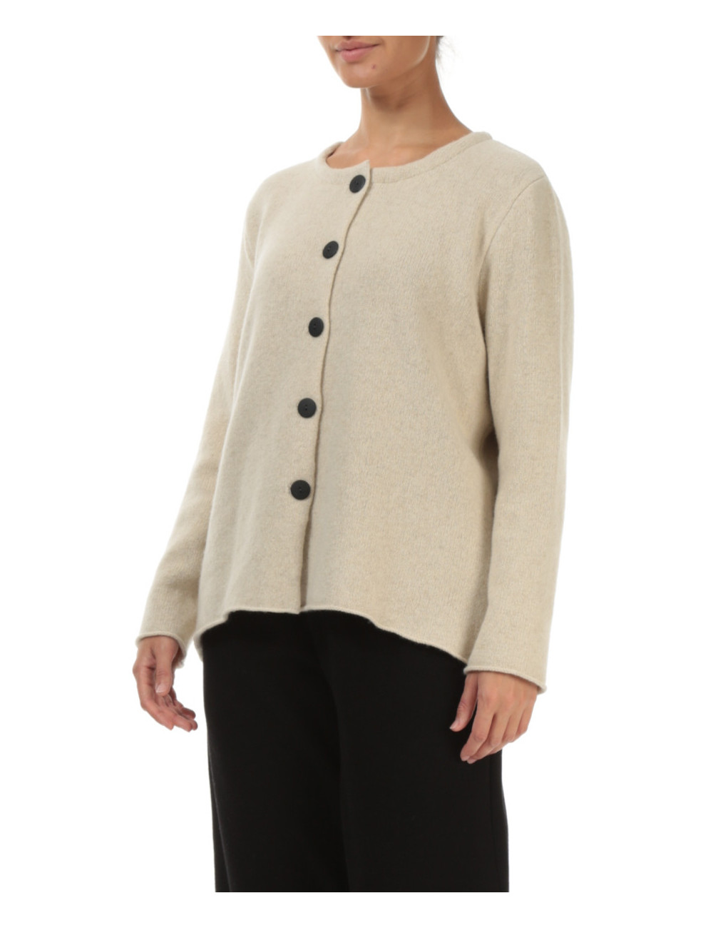 Strikket cardigan i 100% uld
