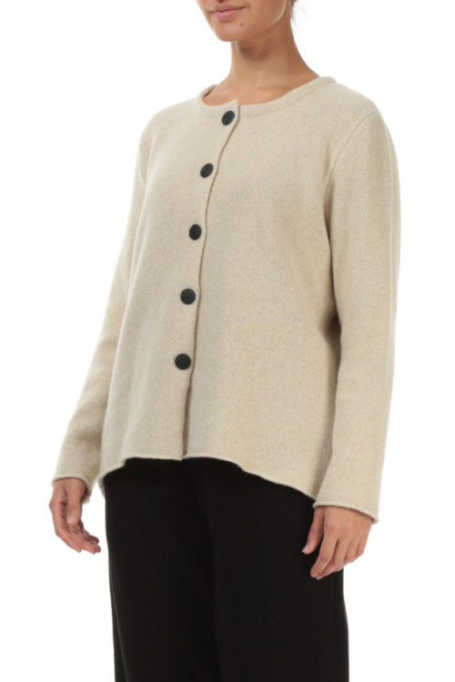 Strikket cardigan i 100% uld