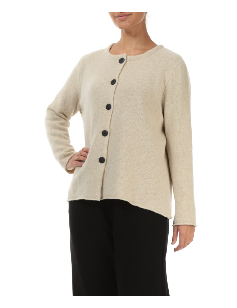 Strikket cardigan i 100% uld