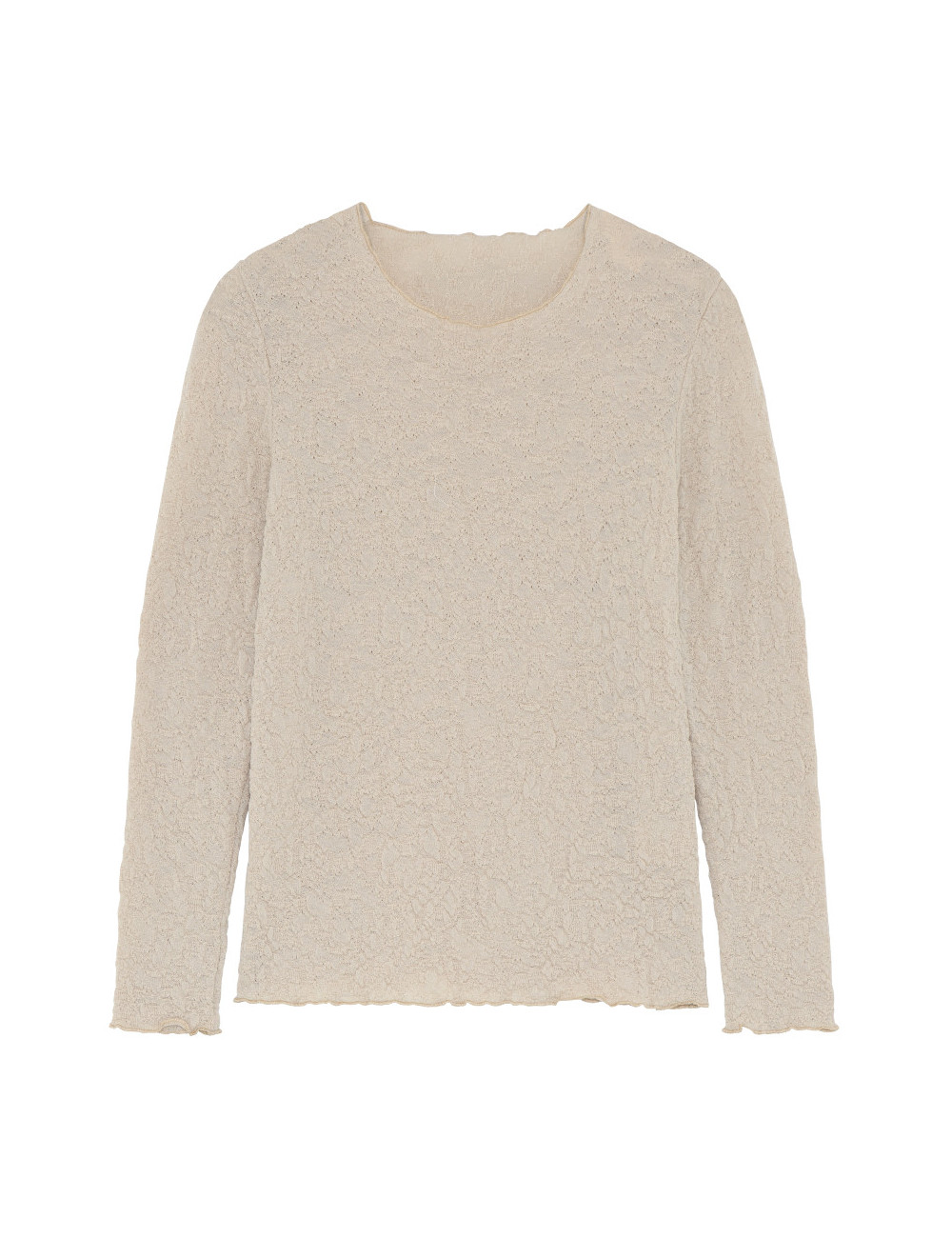 Langærmet bluse i merino bobble uld 4502