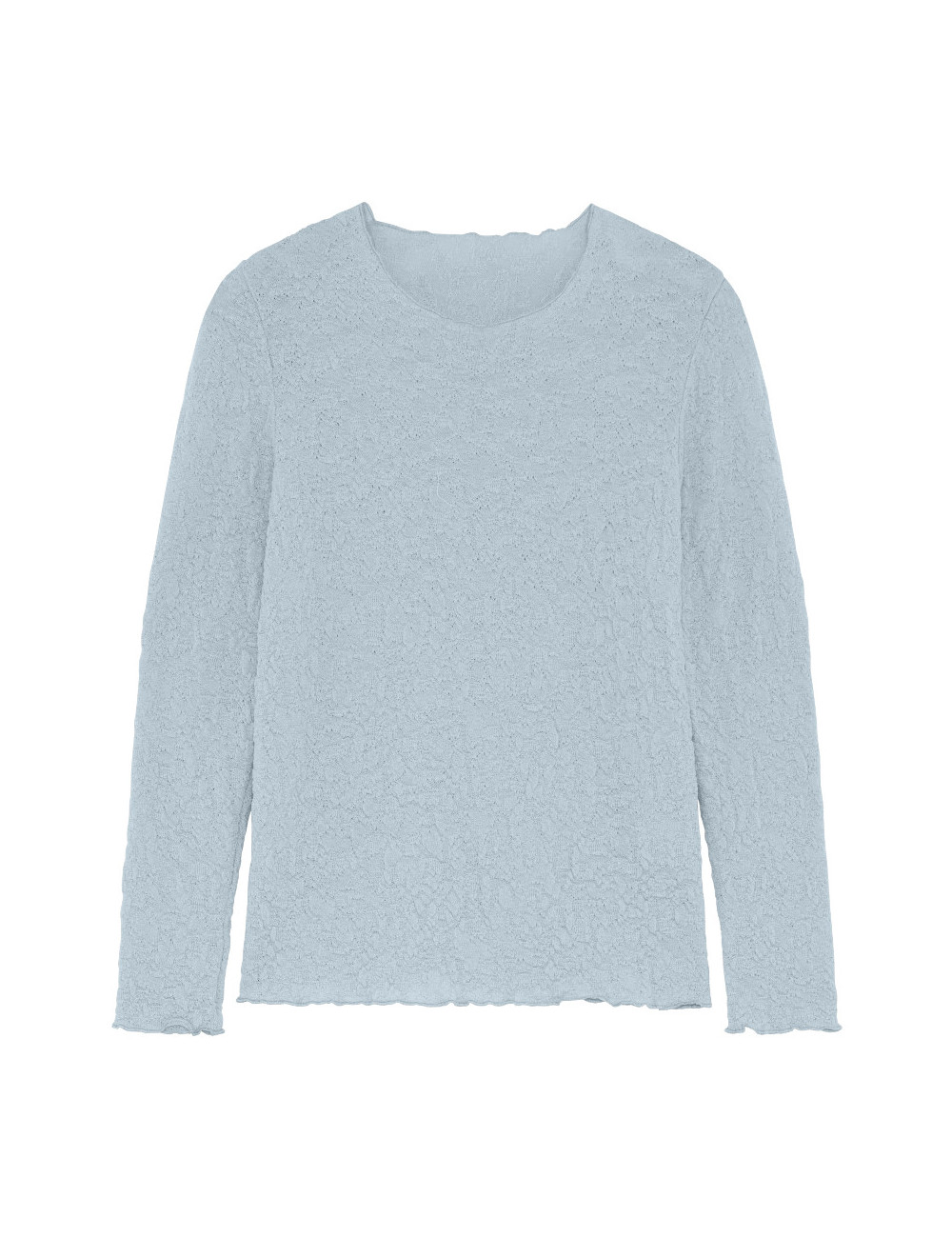 Langærmet bluse i merino bobble uld 4502