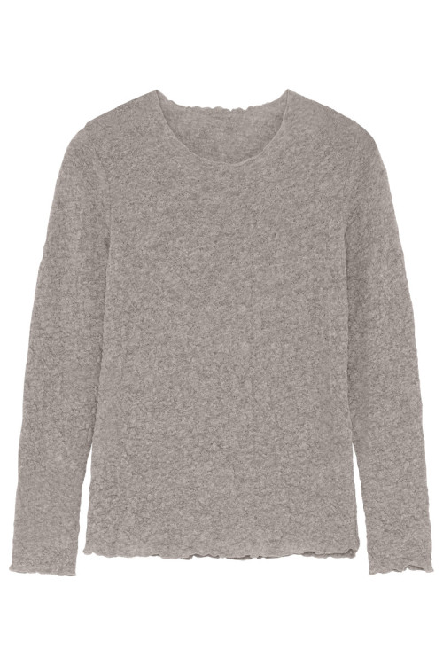 Langærmet bluse i merino bobble uld 4502