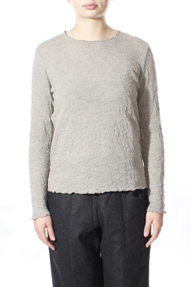 Langærmet bluse i merino bobble uld 4502