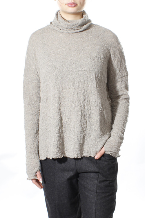 Højhalset bluse i merino bobble uld 4501