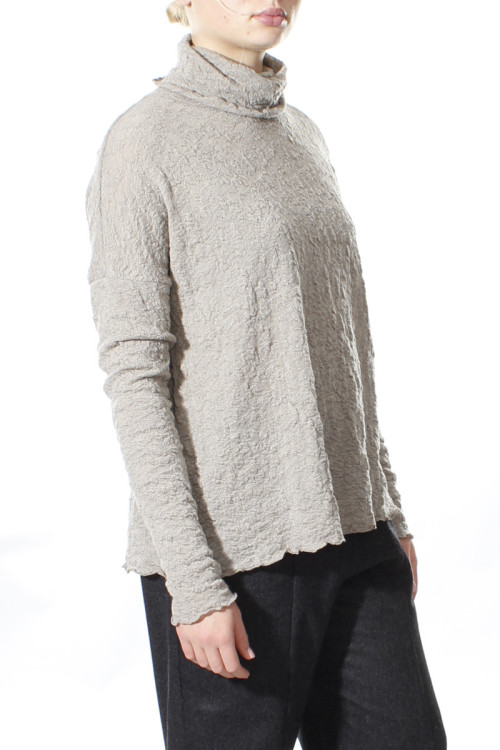 Højhalset bluse i merino bobble uld 4501