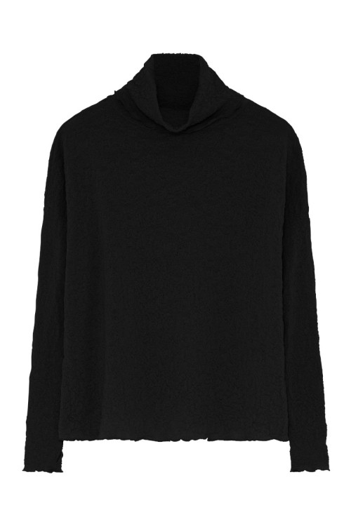 Højhalset bluse i merino bobble uld 4501