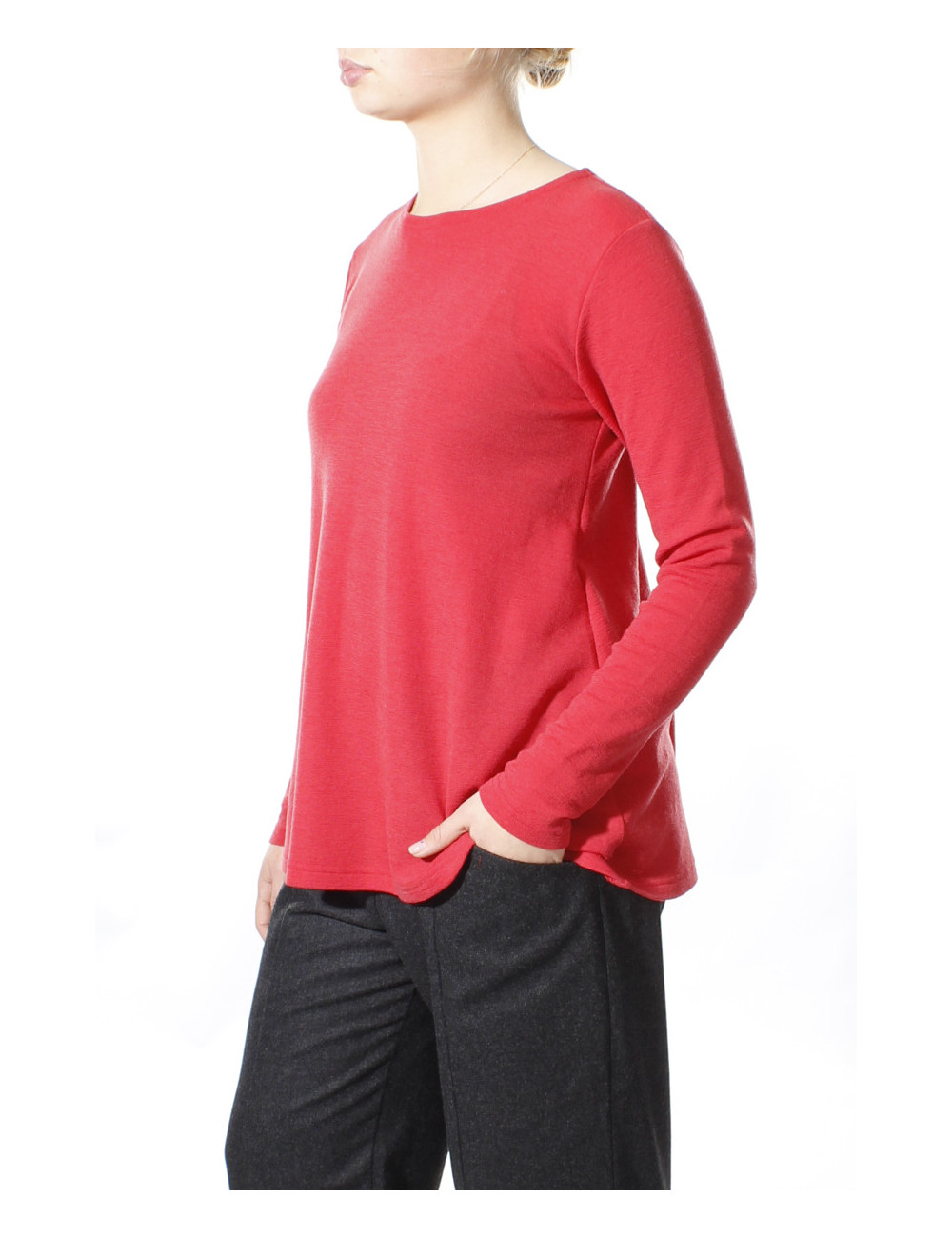 Merino uld bluse med A-facon 4024 i farver