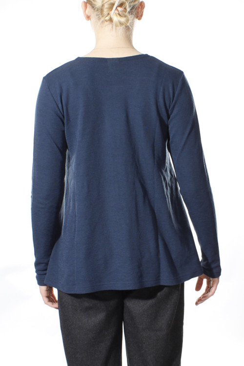 Merino uld bluse med A-facon 4024 i farver