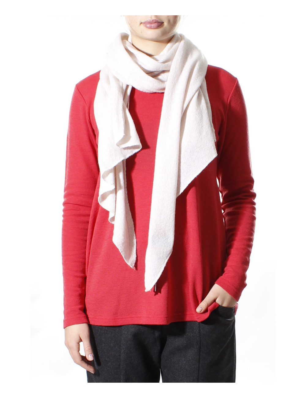 Asymmetrisk tørklæde i lammeuld