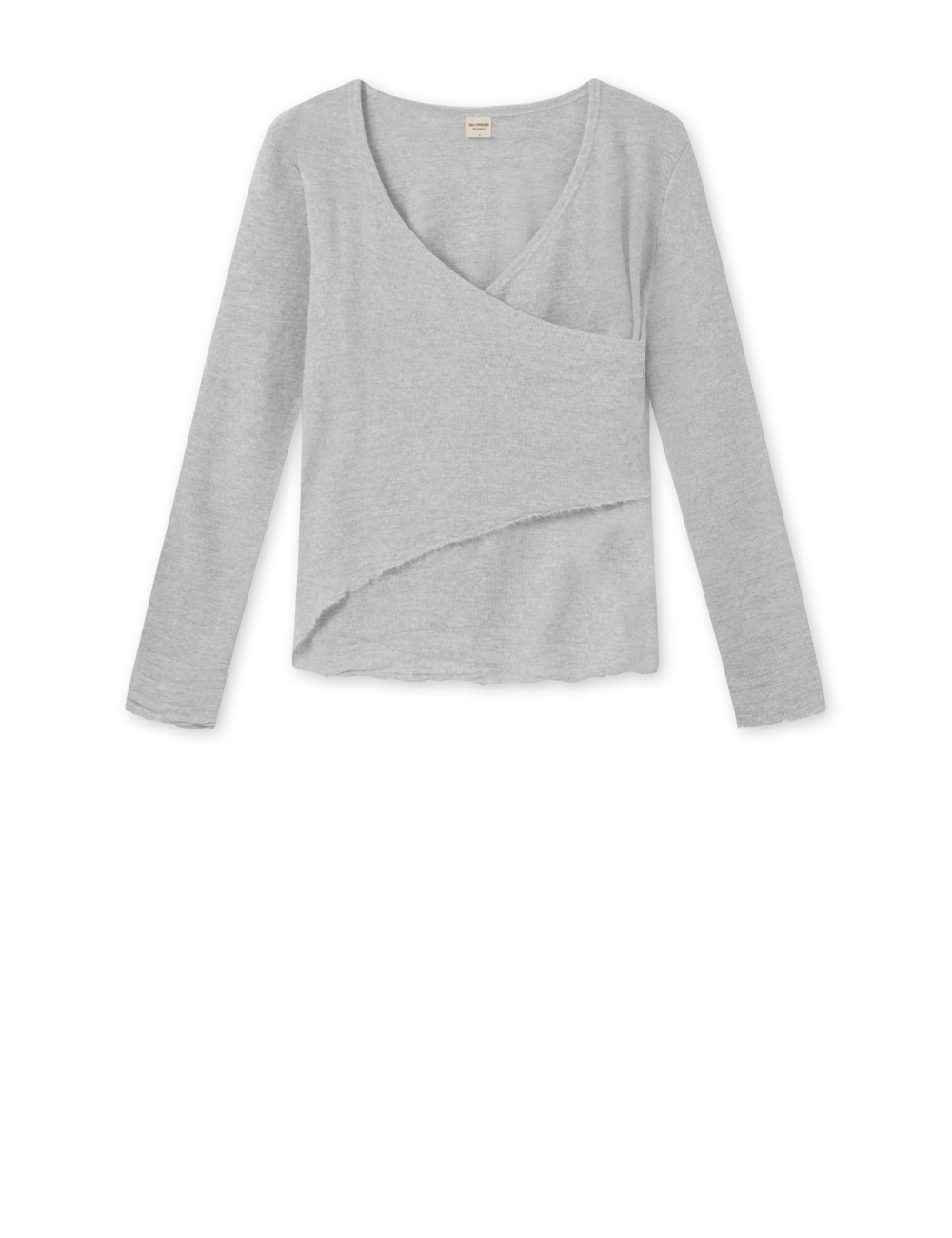 Merino uld bluse med slå om detalje 4008 i basis farver