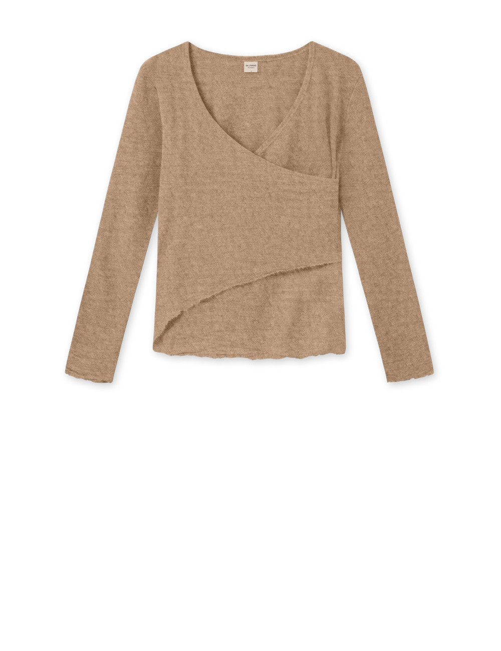 Merino uld bluse med slå om detalje 4008 i basis farver