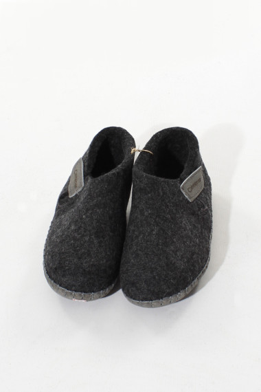 Højskaftede uldtøfler i koksgrå fra Clemente Copenhagen