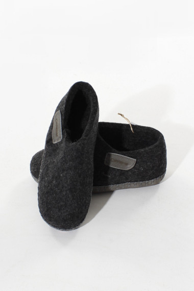 Højskaftede uldtøfler i koksgrå fra Clemente Copenhagen